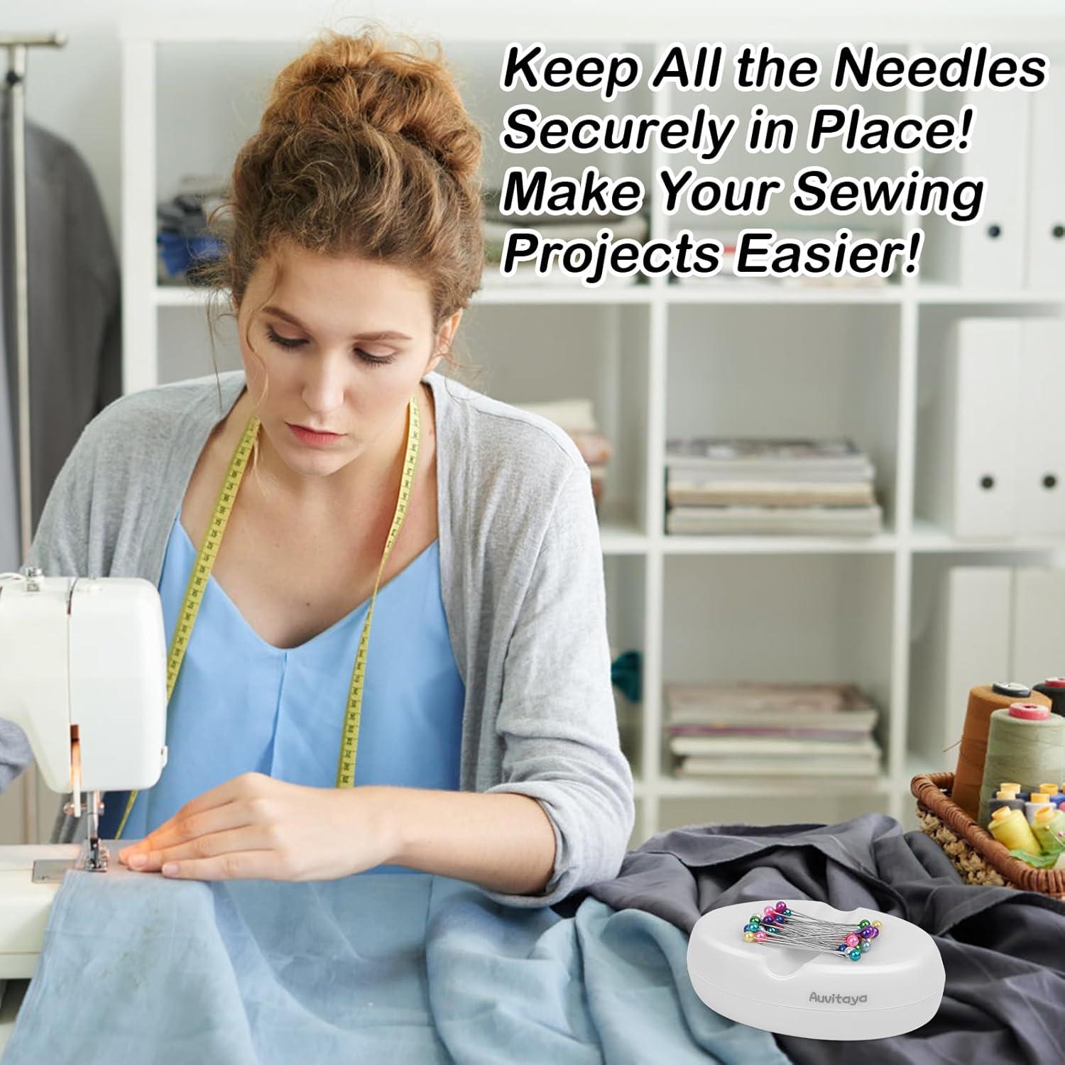 Soporte Magnético Auvitaya para Alfileres y Agujas - Blanco