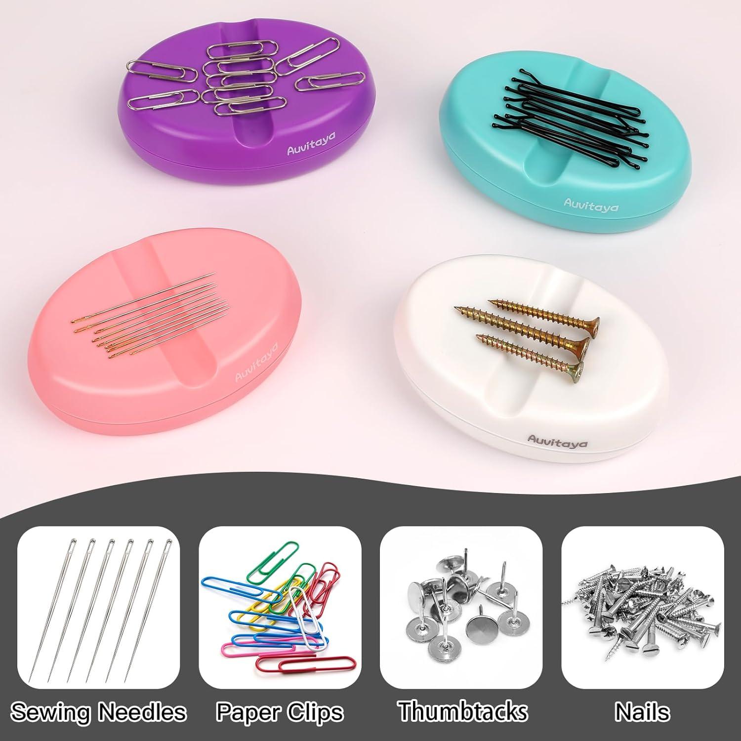 Soporte Magnético Auvitaya para Alfileres y Agujas - Blanco