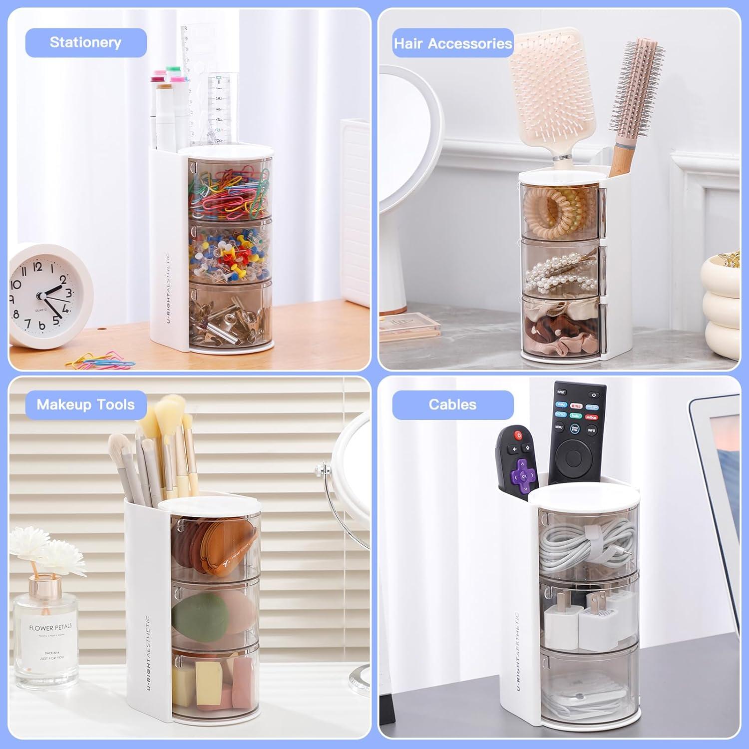 Organizador de Accesorios para el Cabello FABROK 3 Capas Blanco