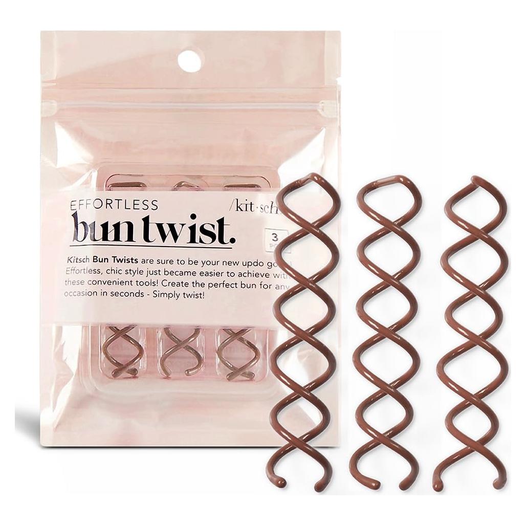 Horquillas de Espiral Kitsch para Cabello - 3 Pcs Marrón
