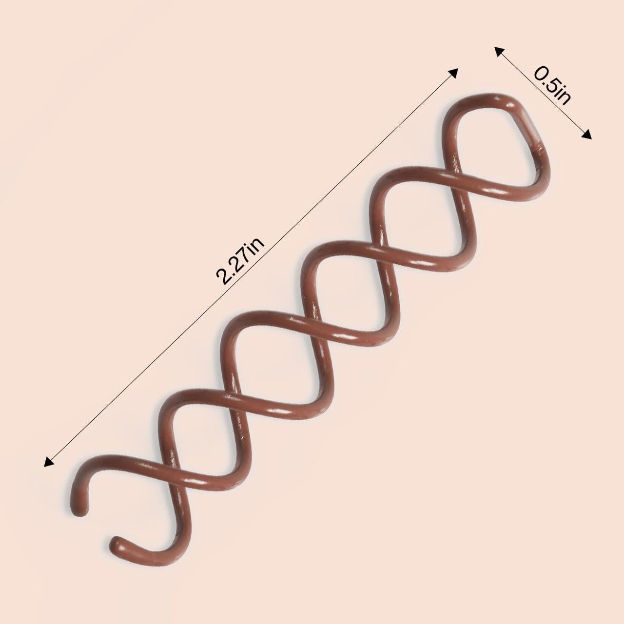 Horquillas de Espiral Kitsch para Cabello - 3 Pcs Marrón