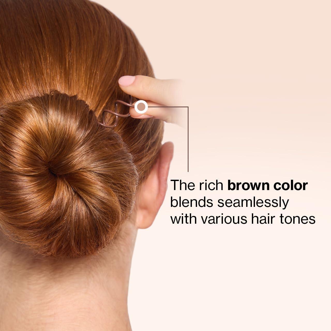 Horquillas de Espiral Kitsch para Cabello - 3 Pcs Marrón