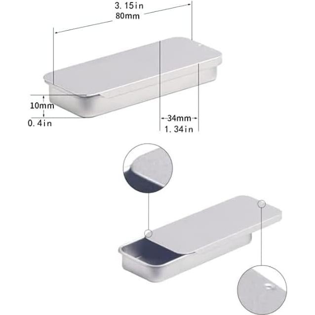 3 Contenedores de Lata Rectangulares Duehut con Tapa Deslizante