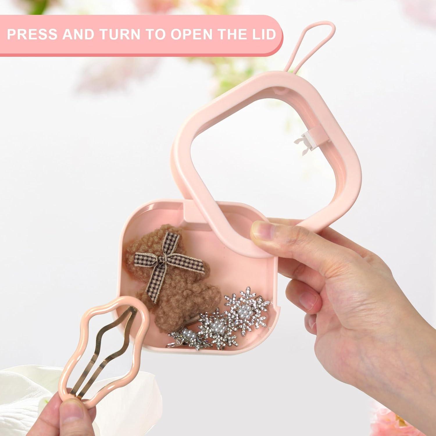 Organizador de Gomas de Pelo Rosa Obsoorth, Compacto y Portátil