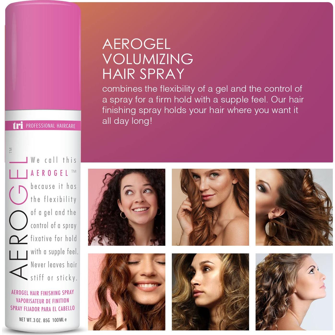 Laca para el Cabello TRI Design Aerogel 85 g - Fuerte Sujeción