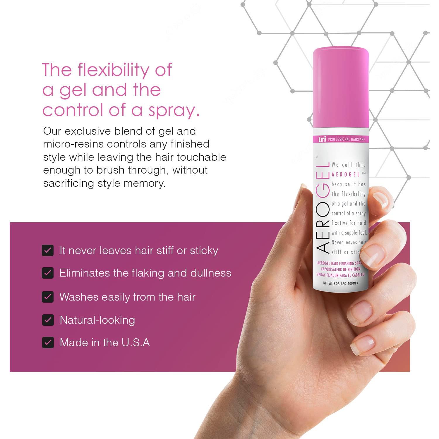 Laca para el Cabello TRI Design Aerogel 85 g - Fuerte Sujeción