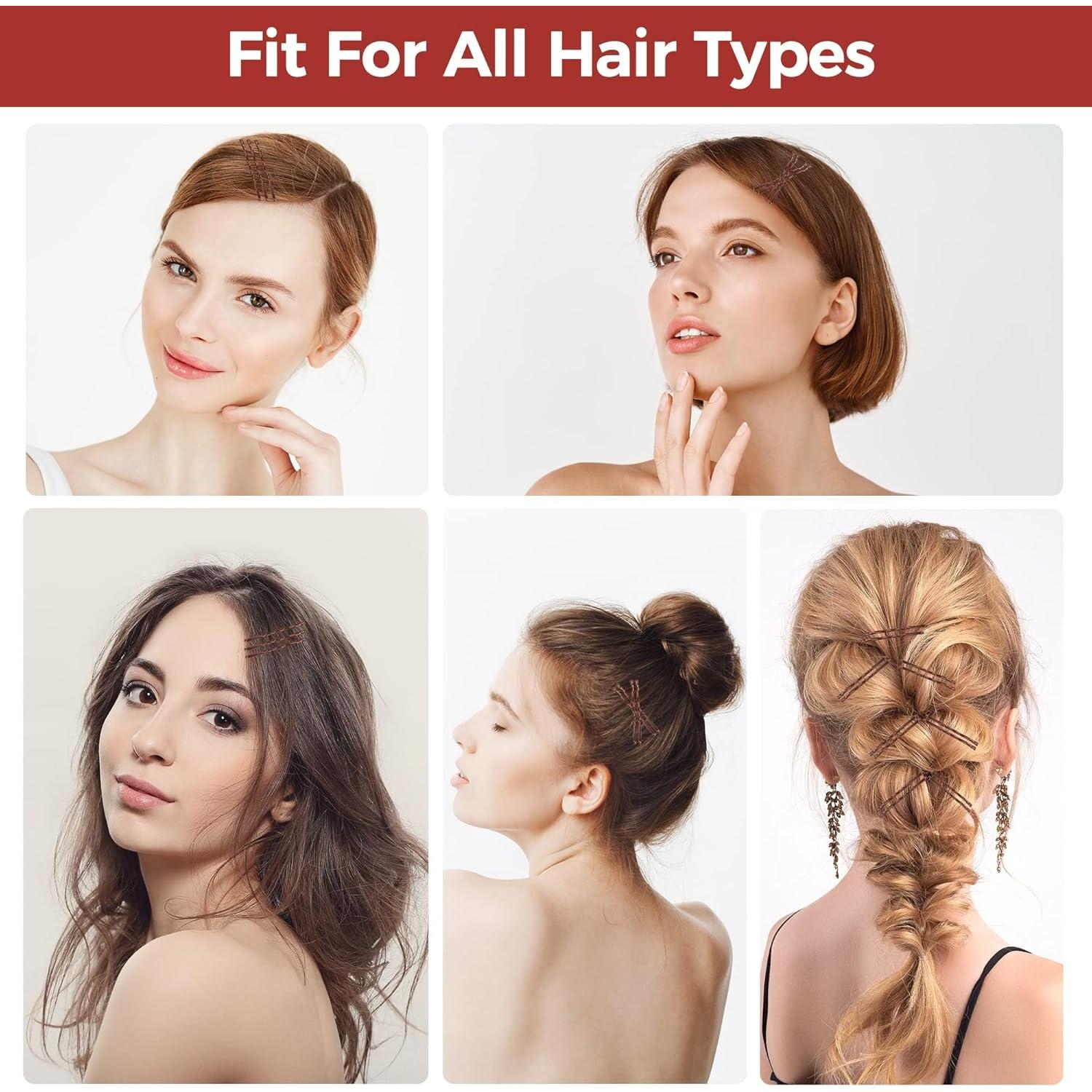 300 Horquillas Marrones EWAGOA con Caja Almacenamiento 5.08 cm