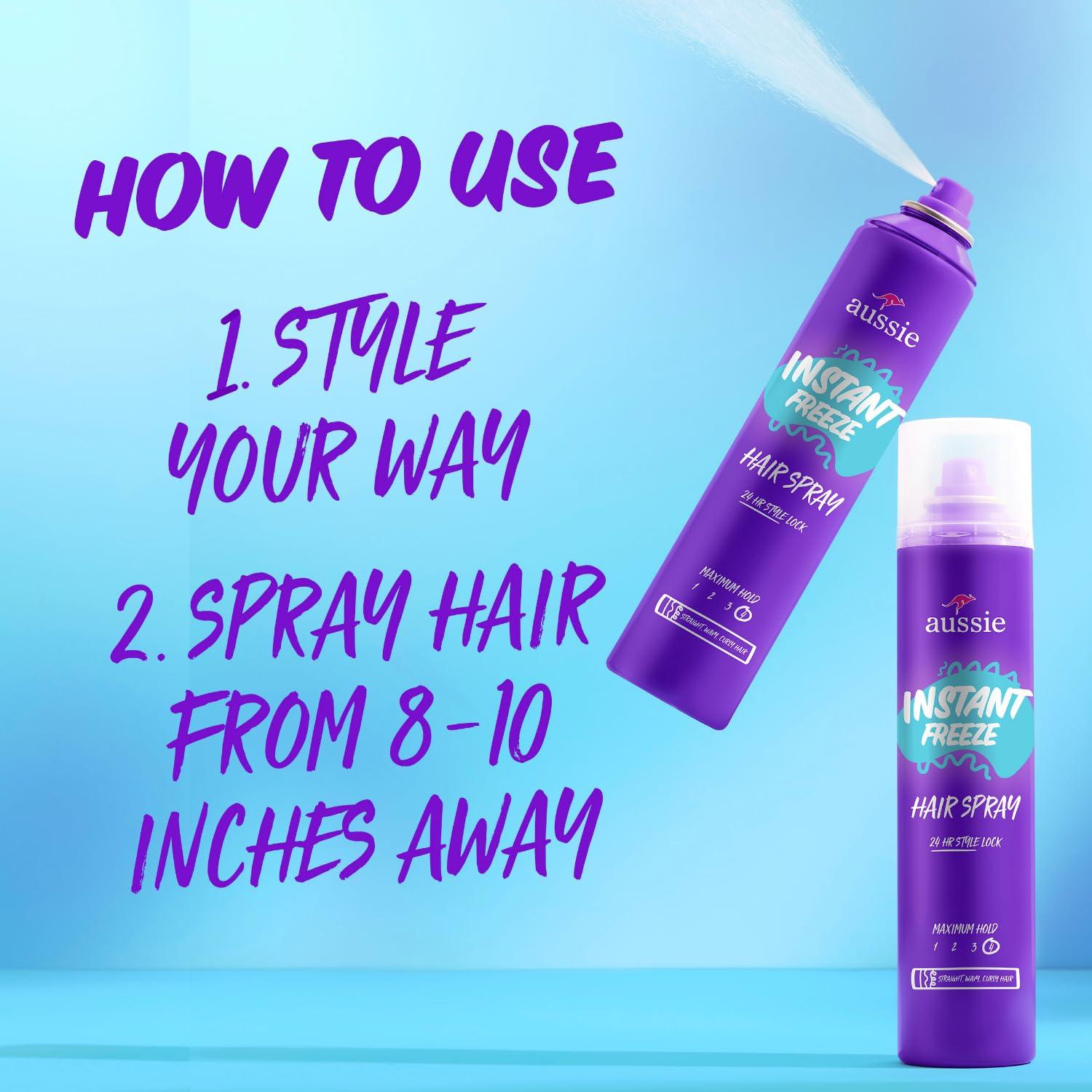 Spray para Cabello Aussie Instant Freeze 295 ml - Paquete Triple