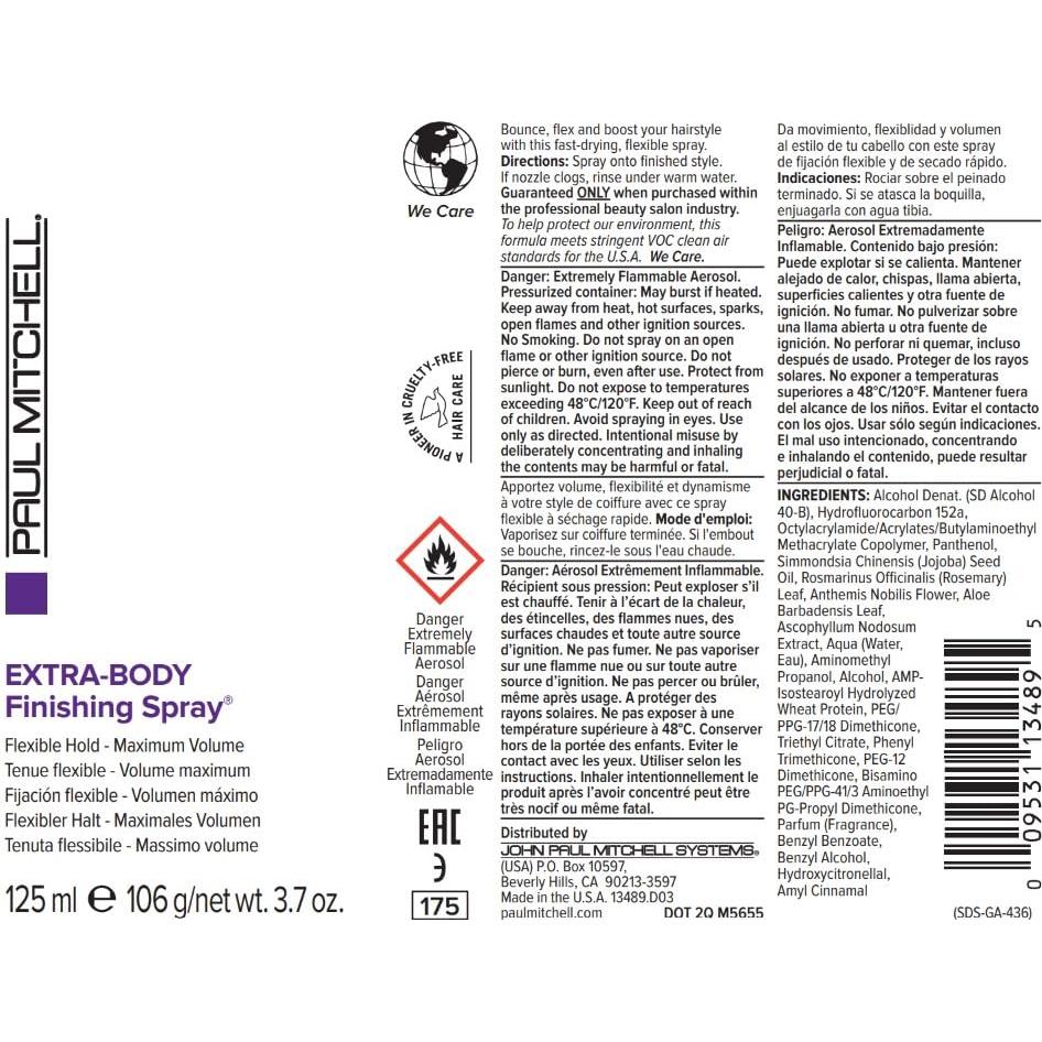 Spray Acabado Extra-Cuerpo Paul Mitchell 130 g Volumen Fino