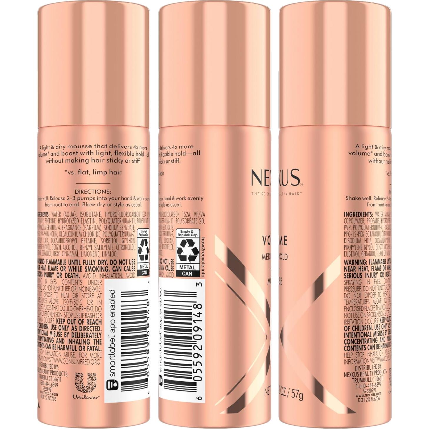 Paquete de Laca y Mousse Nexxus Travel - 2x Laca 42g + 2x Mousse 57g