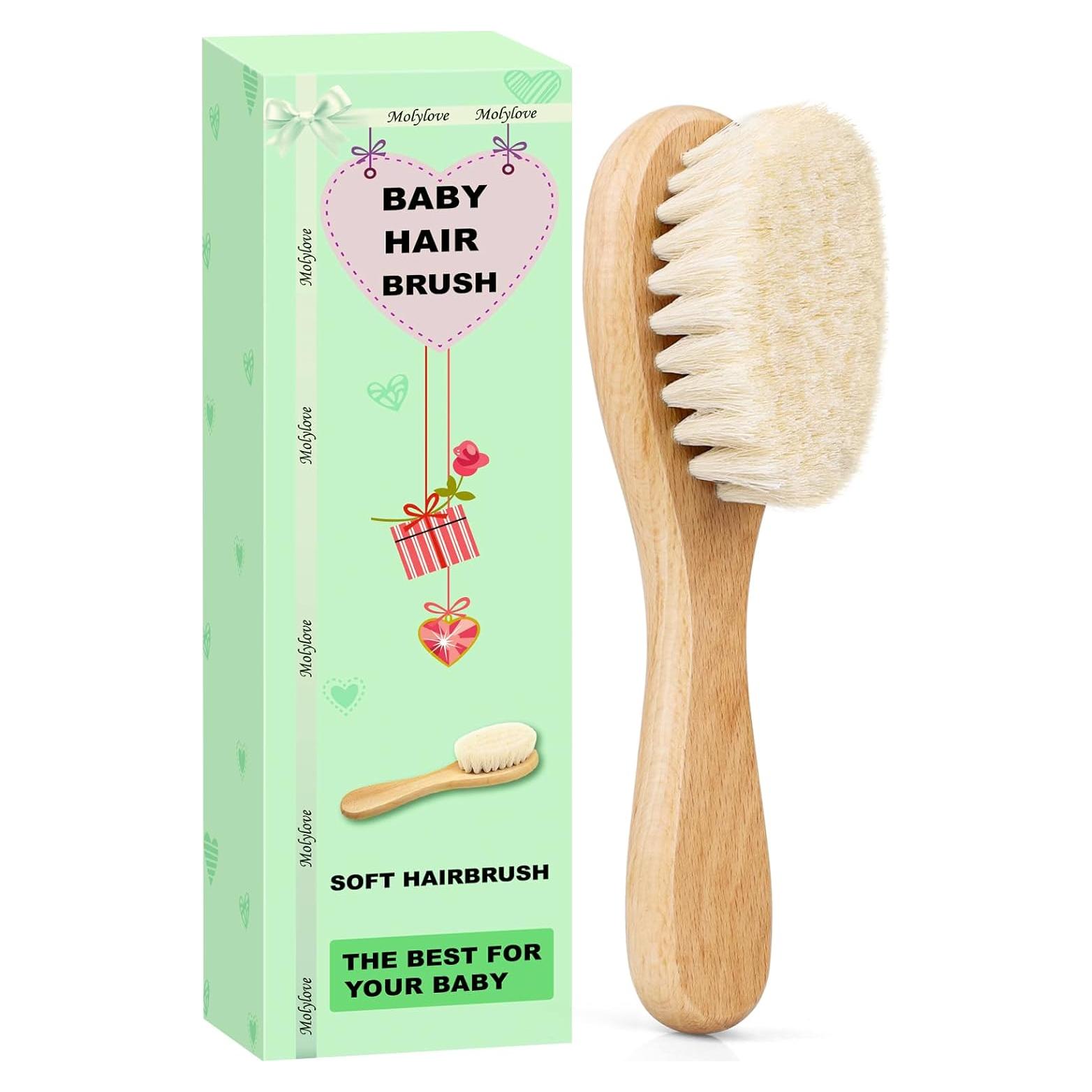 Cepillo para Bebés Molylove de Madera y Cerda de Cabra 1 Unidad