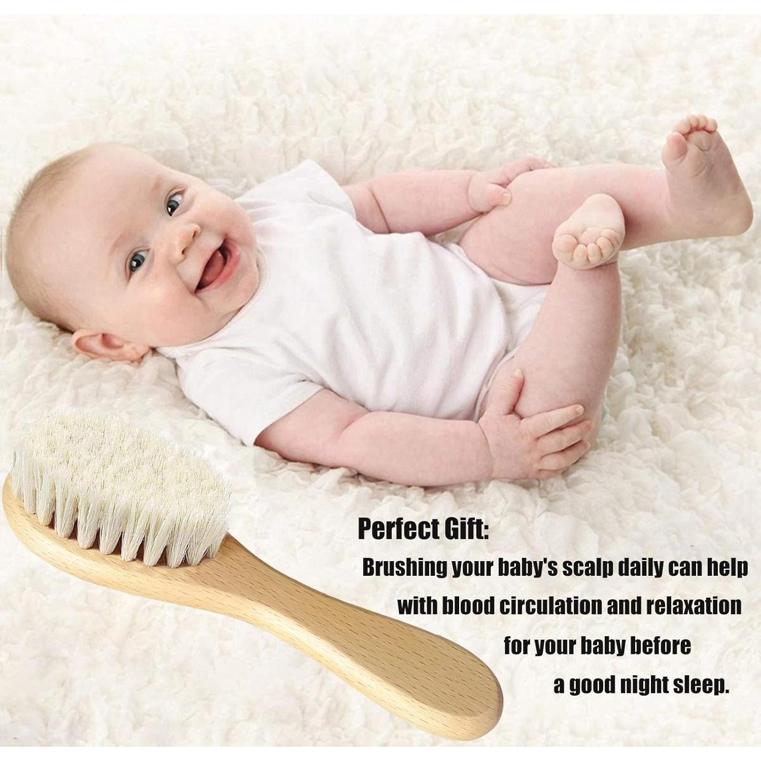 Cepillo para Bebés Molylove de Madera y Cerda de Cabra 1 Unidad