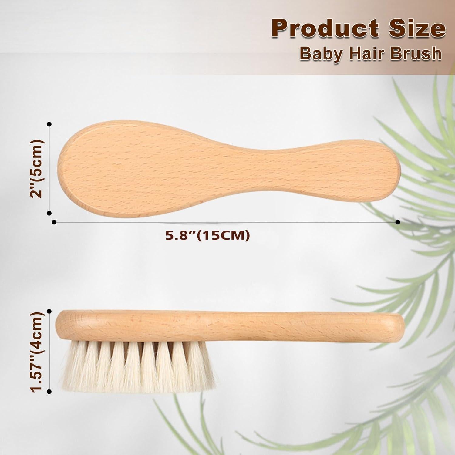 Set de Cepillos para Bebé DEBETOOL - Madera Natural, 2 Paquetes