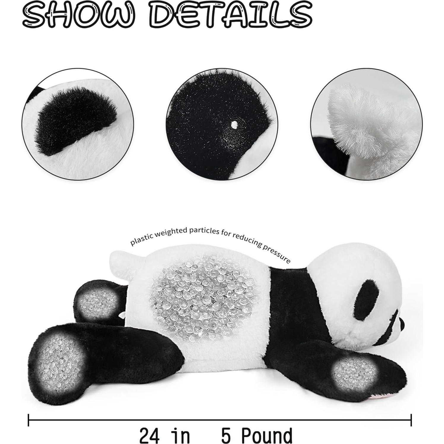 Panda de Peluche con Peso E-Tech 60 cm Suave y Abrazable