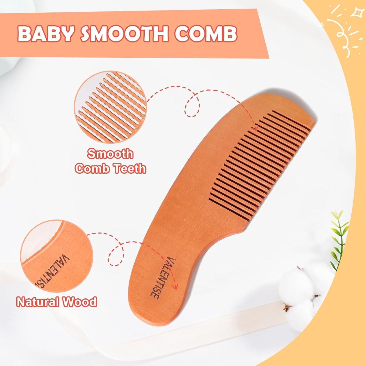 Juego de Cepillo y Peine de Madera para Bebés VALENTISE