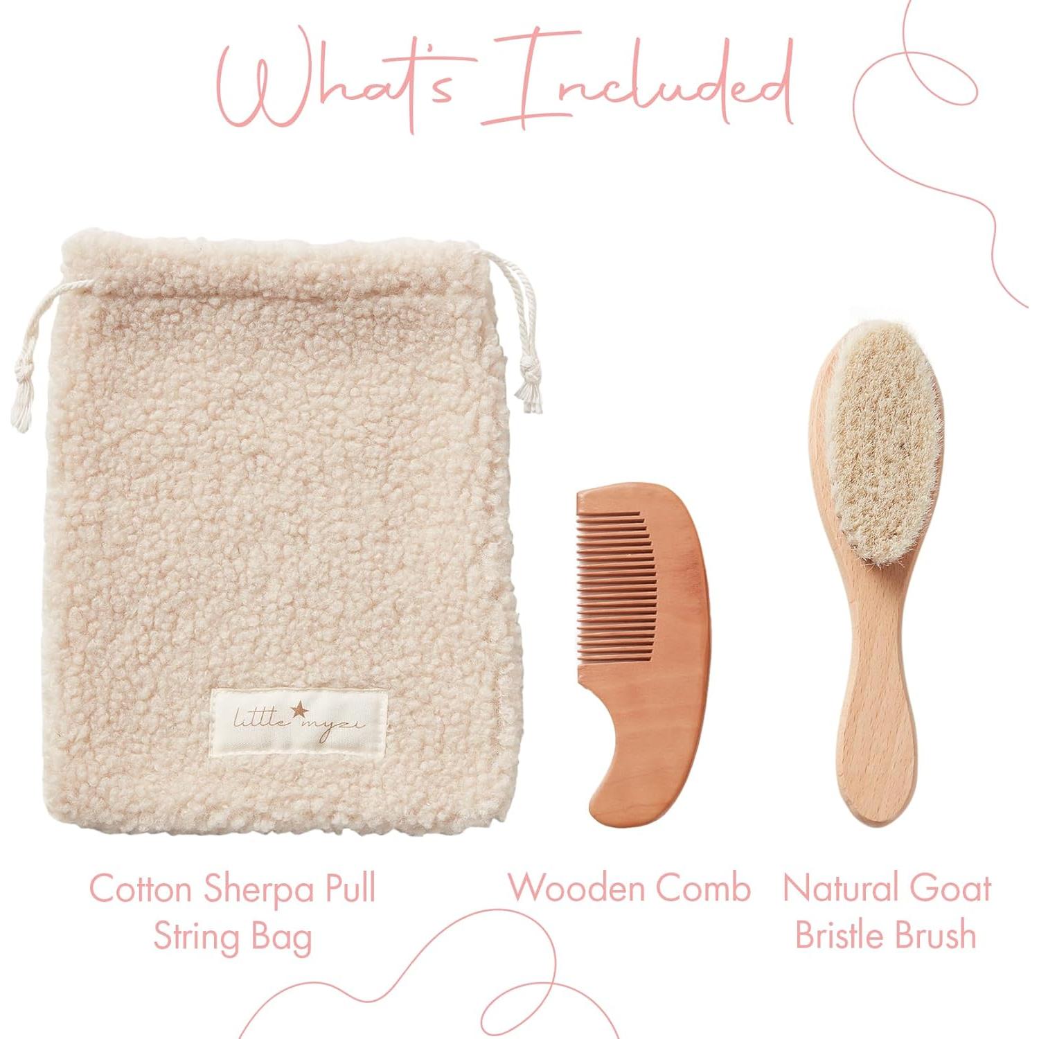 Conjunto de Cepillo y Peine Natural MYZI para Bebé