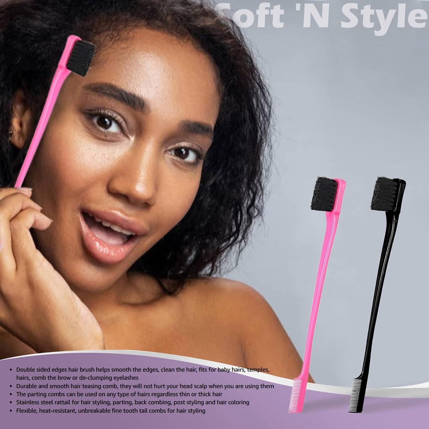 Cepillo Doble Cara Foxi Fresh 2 Piezas Rosa y Negro 17.78 cm