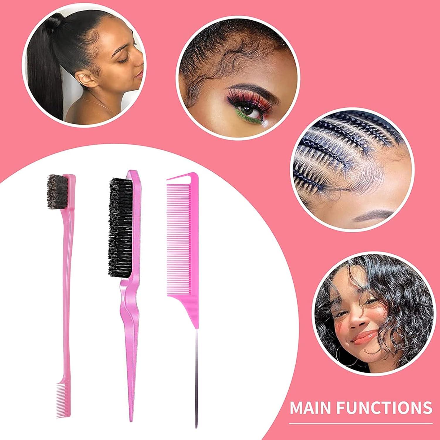 Juego de 3 Peines Estilizador Goiple - Rosa, Compacto y Portátil