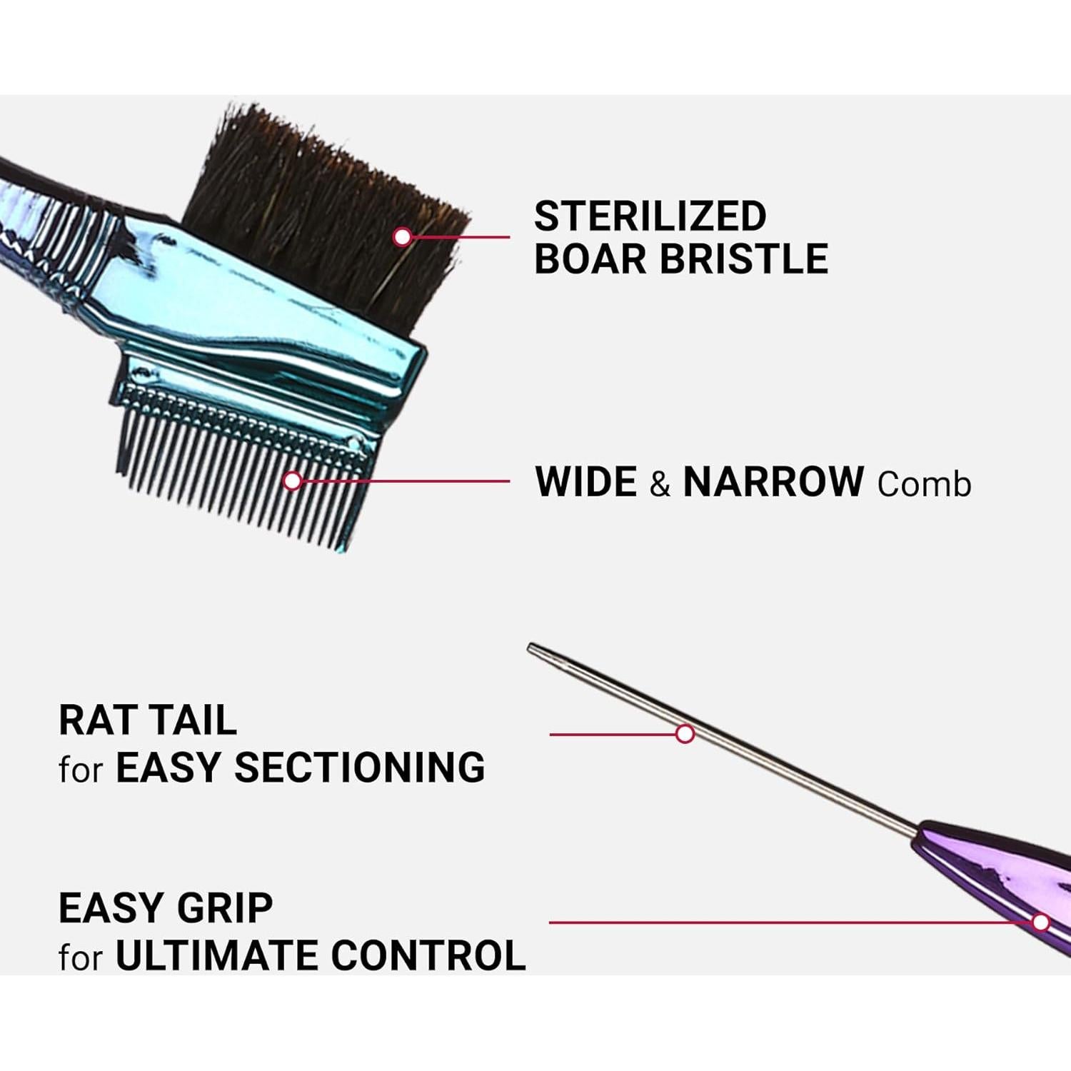 Cepillo de Bordes RED by Kiss 3-en-1 con Cerdas de Jabalí