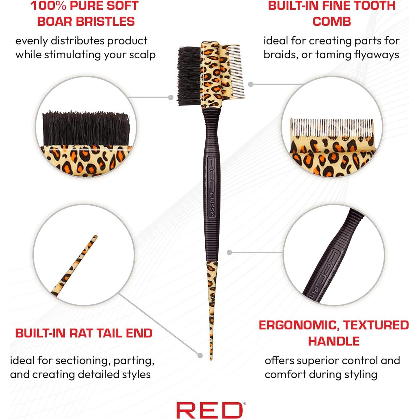 Cepillo de Bordes 3-en-1 Red by Kiss con Estuche - Jabalí