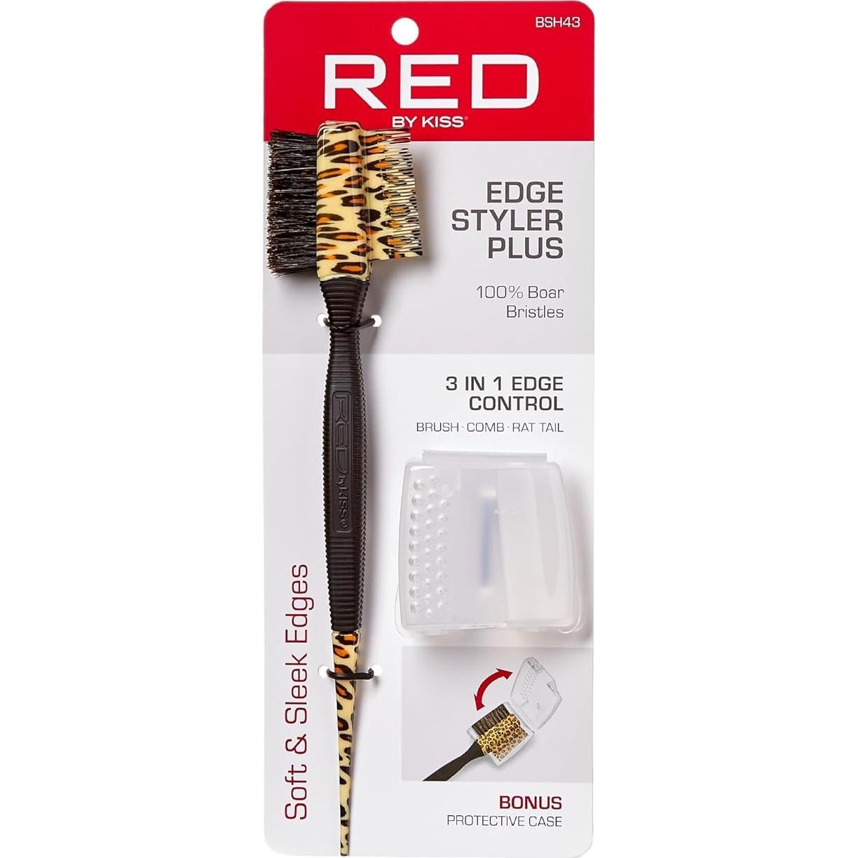 Cepillo de Bordes 3-en-1 Red by Kiss con Estuche - Jabalí