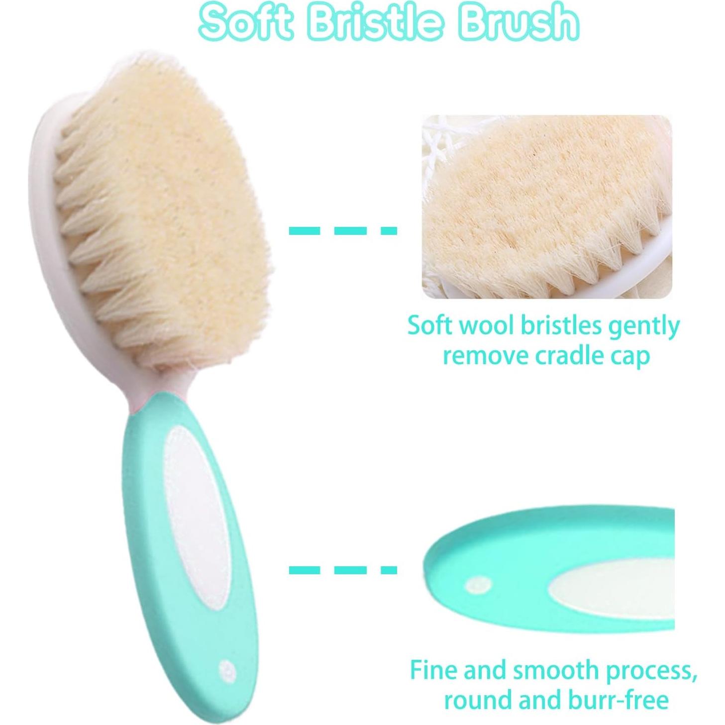 Juego de Cepillo y Peine para Bebés PAKENYESHA 4 Piezas Verde