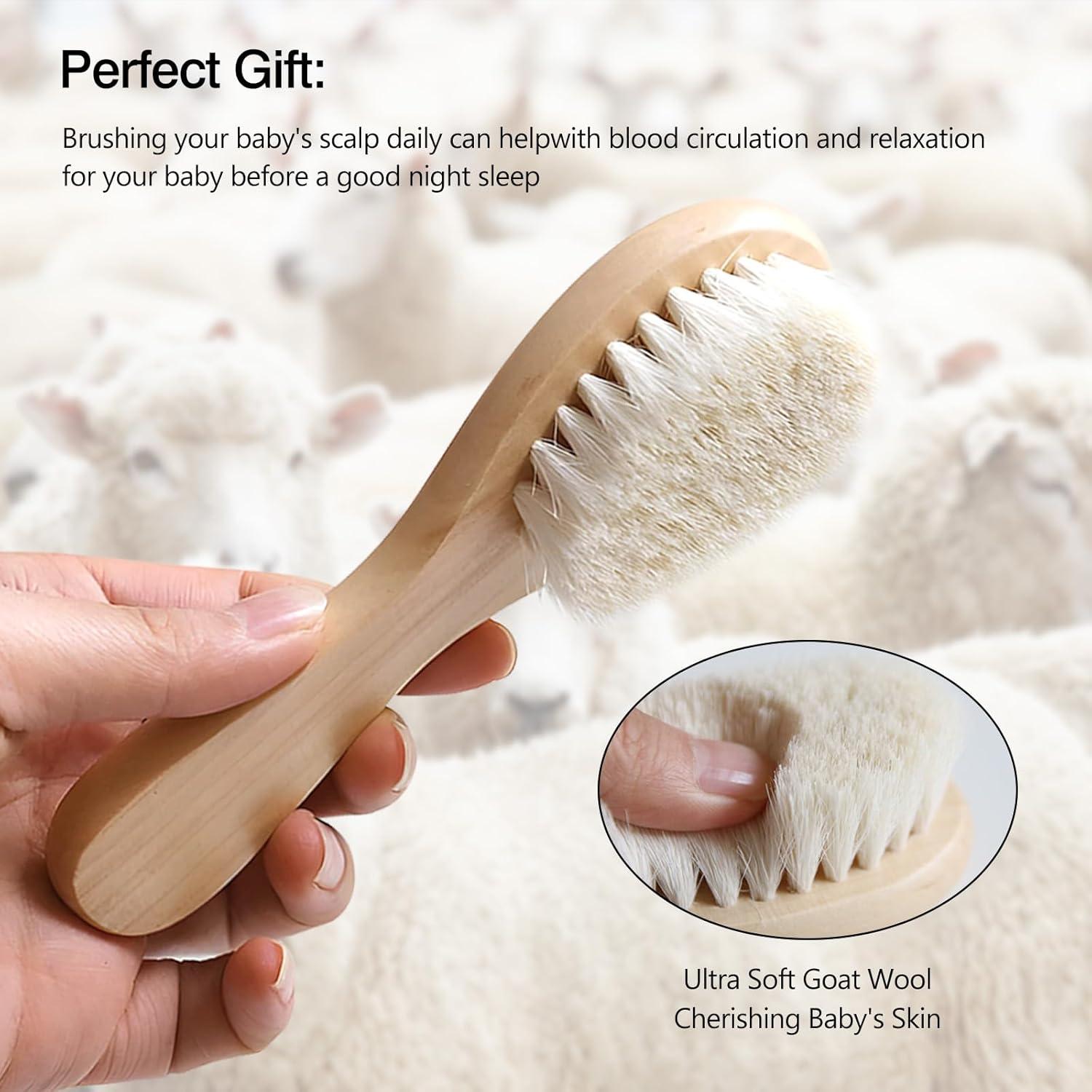 Paquete de 2 Cepillos para Bebé Kootinn con Mango de Madera