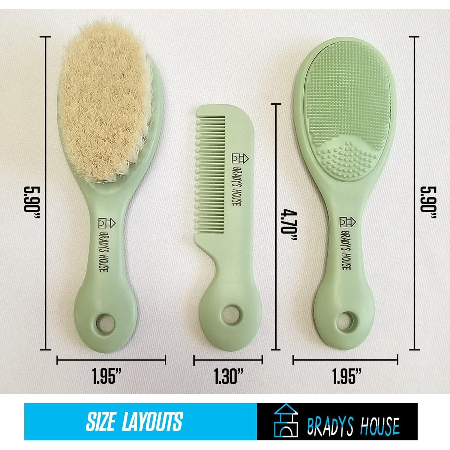 Juego de Cepillo y Peine para Bebés 3 Piezas - Suave y Seguro