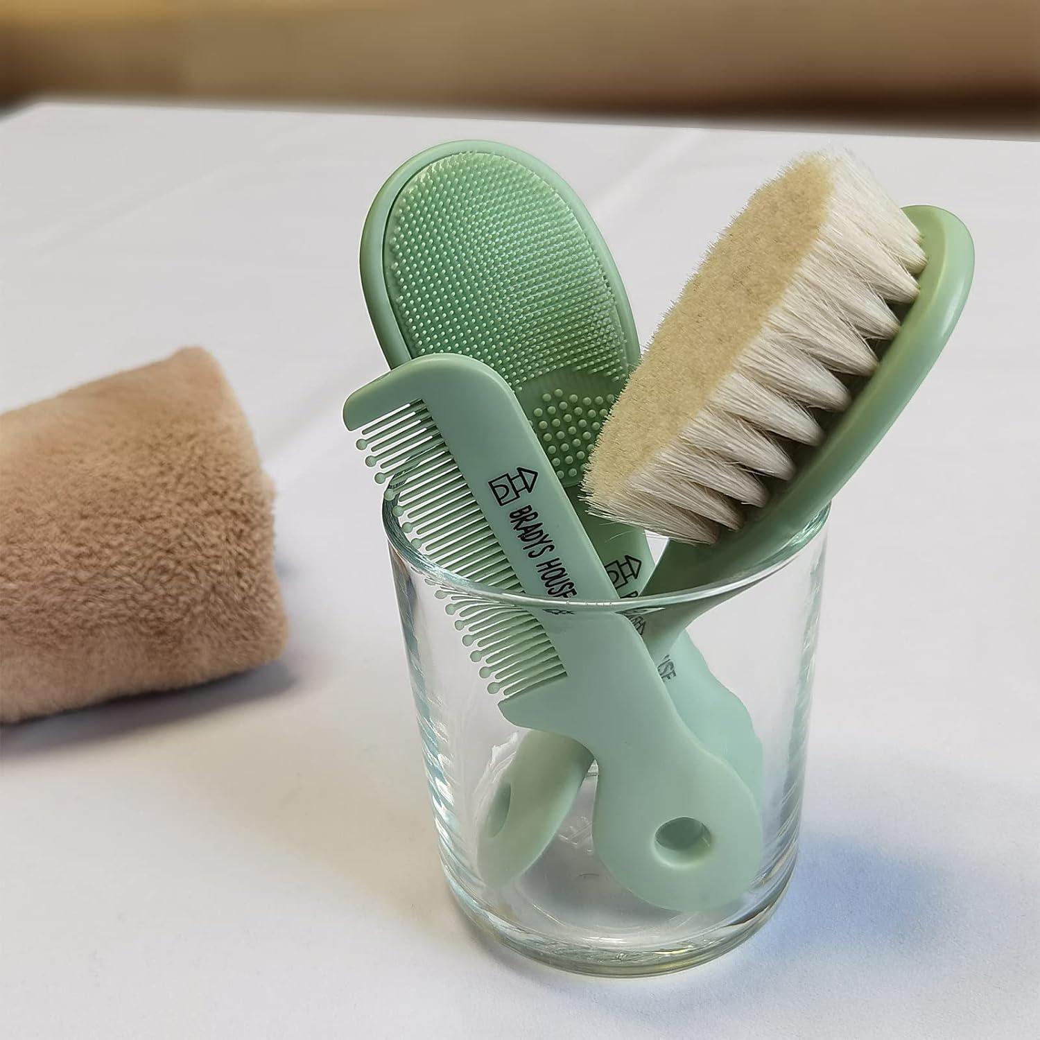 Juego de Cepillo y Peine para Bebés 3 Piezas - Suave y Seguro