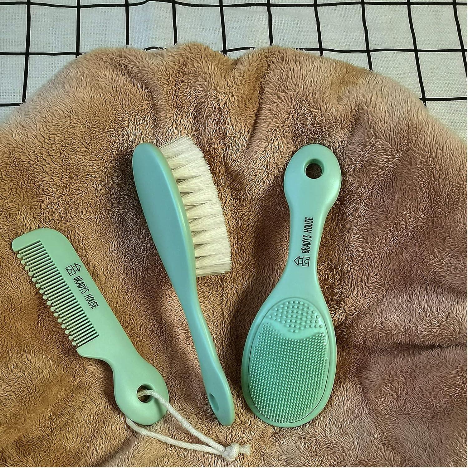 Juego de Cepillo y Peine para Bebés 3 Piezas - Suave y Seguro