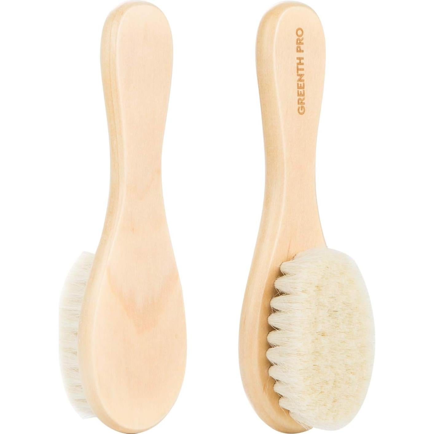 Juego de Cepillo y Peine para Bebés Greenth Pro - Madera Natural