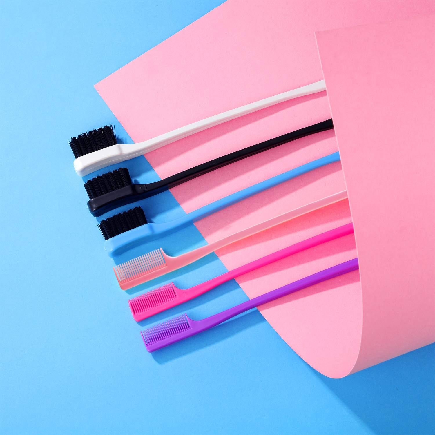 Yaomiao 12 Cepillos de Bordes para Cabello y Cejas - Colores Aleatorios