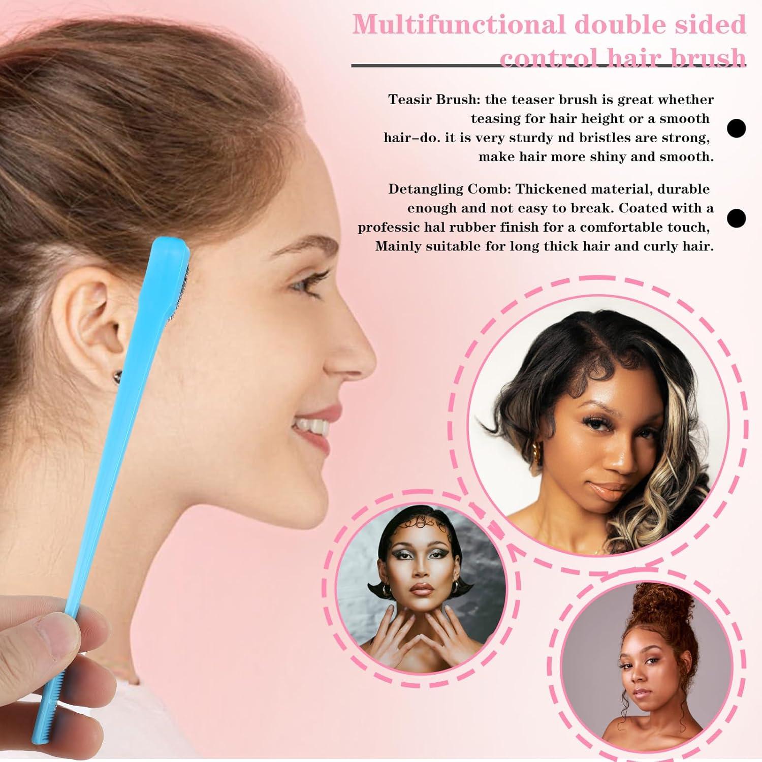 Juego de Cepillos y Peines de Bordes Molain - 5 Piezas Coloridas