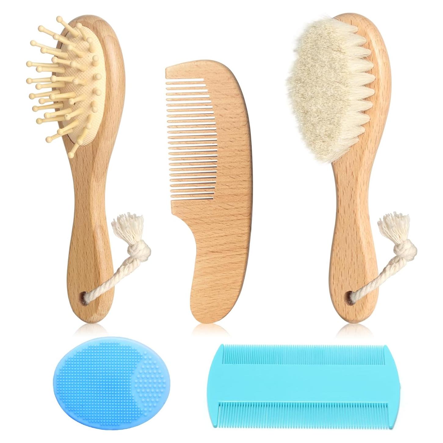 Kit de Cuidado para Bebés Esonto - 5 Piezas Madera Natural