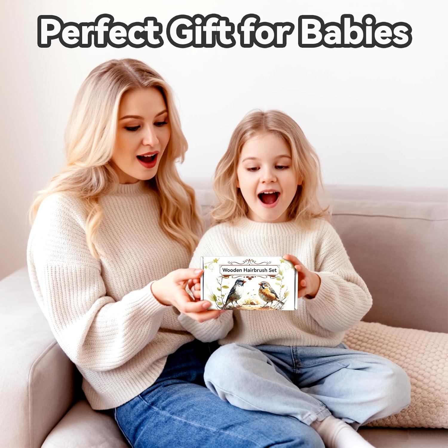 Kit de Cuidado para Bebés Esonto - 5 Piezas Madera Natural