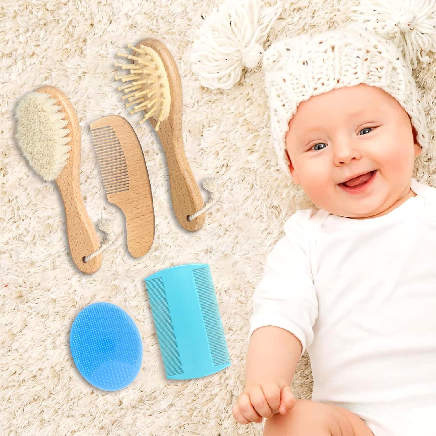 Kit de Cuidado para Bebés Esonto - 5 Piezas Madera Natural