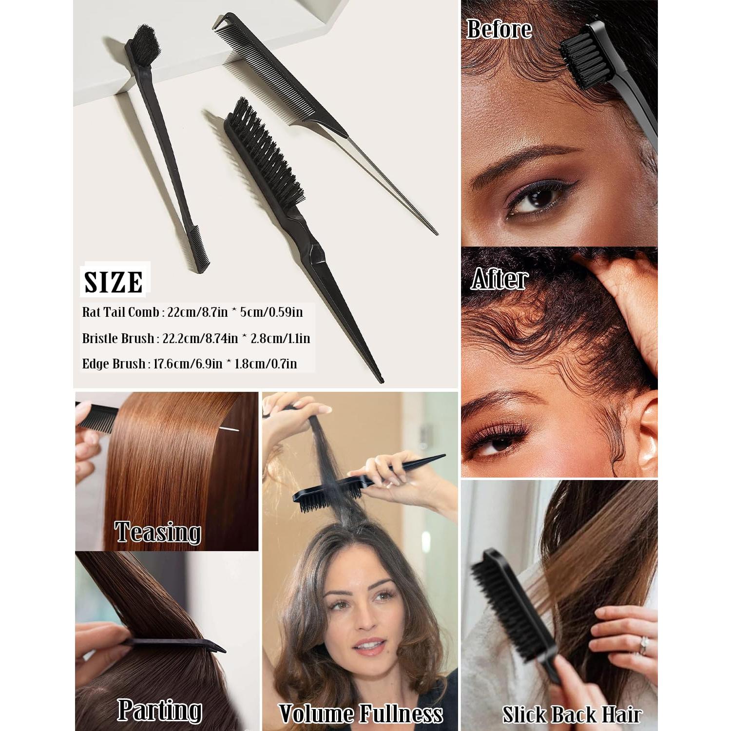 Juego de Cepillos y Cera para el Cabello Samnyte - 4 Piezas