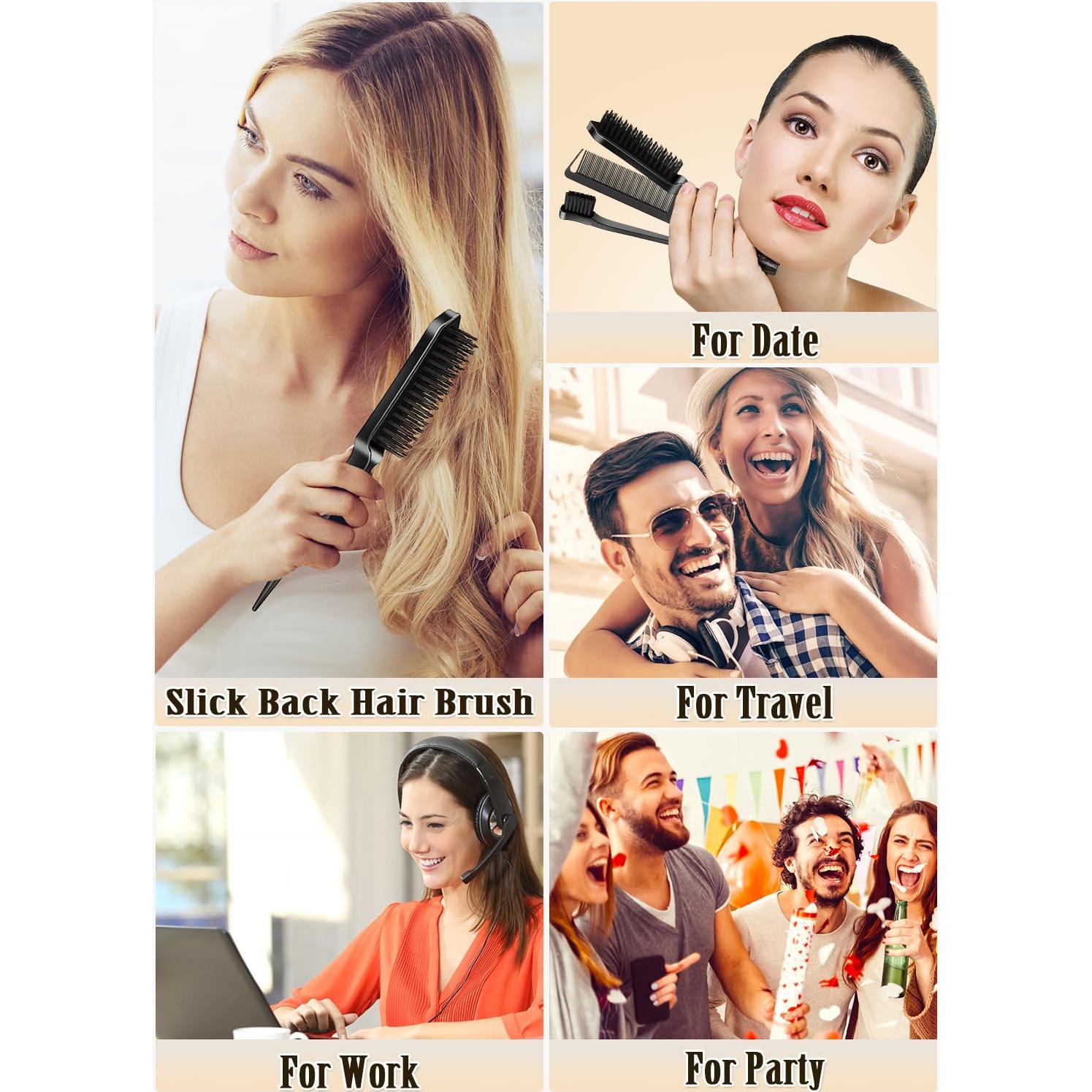 Juego de Cepillos y Cera para el Cabello Samnyte - 4 Piezas