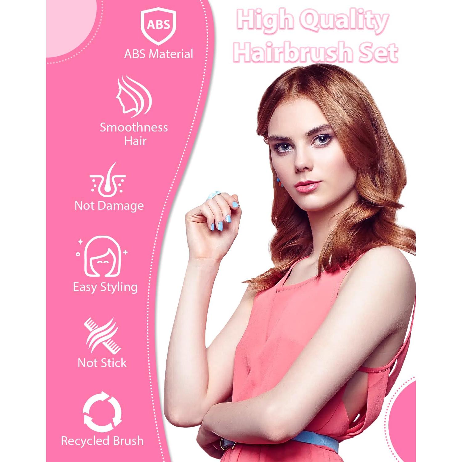 Juego de Cepillos y Peines para Cabello Slick Back - 3 Piezas