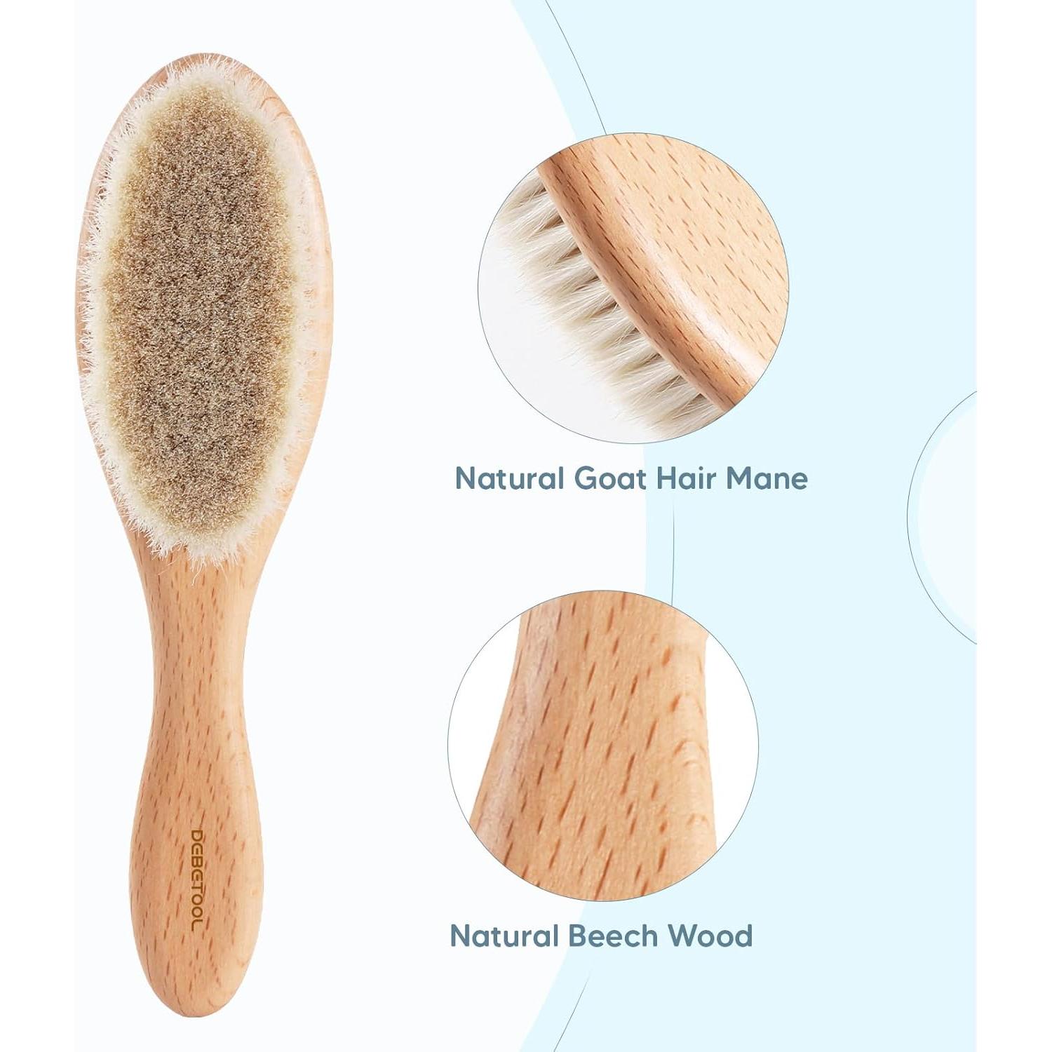 Juego de Cepillo y Peine para Bebés DEBETOOL - Madera Suave