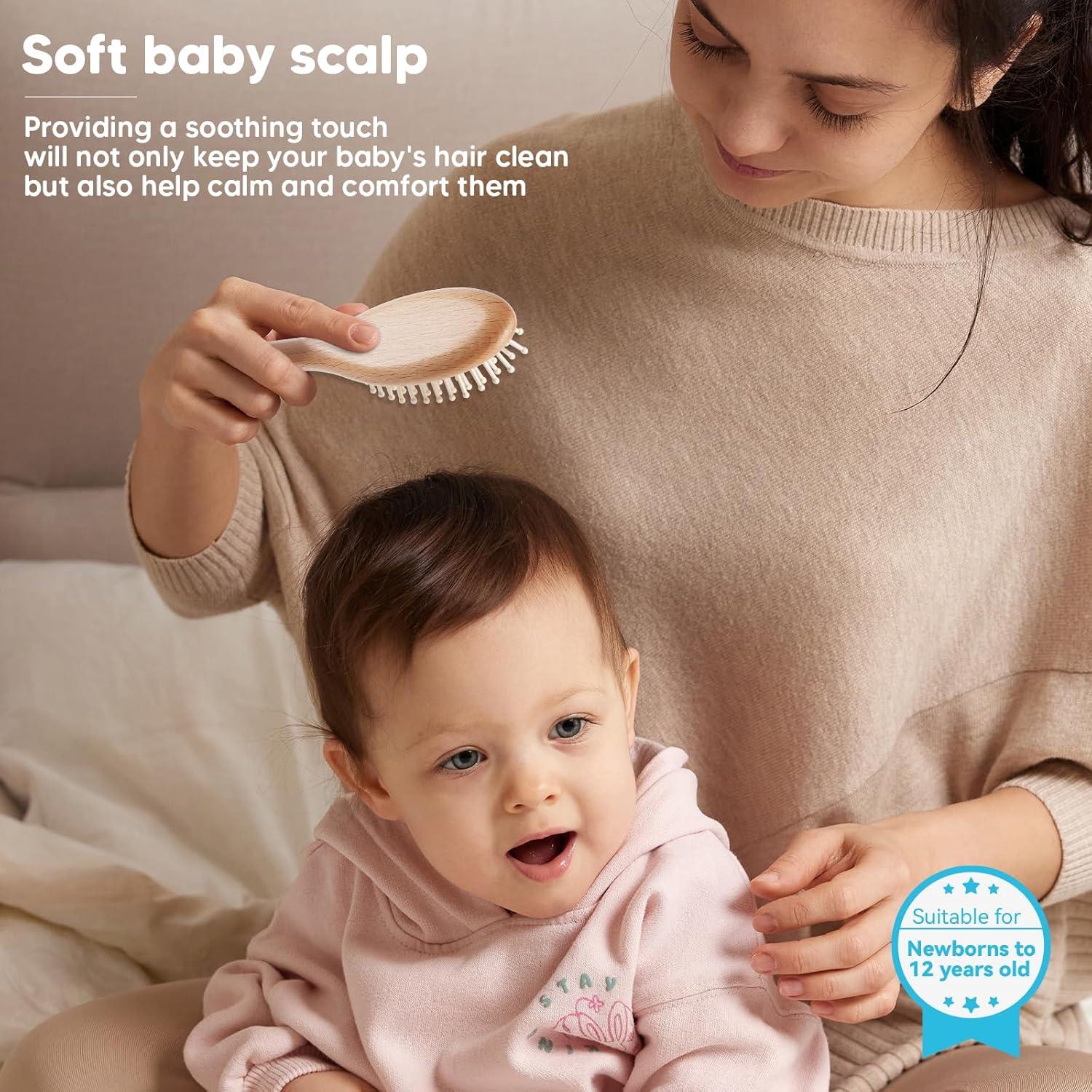 Juego de Cepillo y Peine para Bebés DEBETOOL - Madera Suave