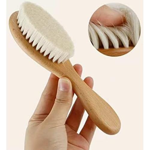 Conjunto Cepillo y Peine Bebé PandaEar - Madera Natural 3 en 1