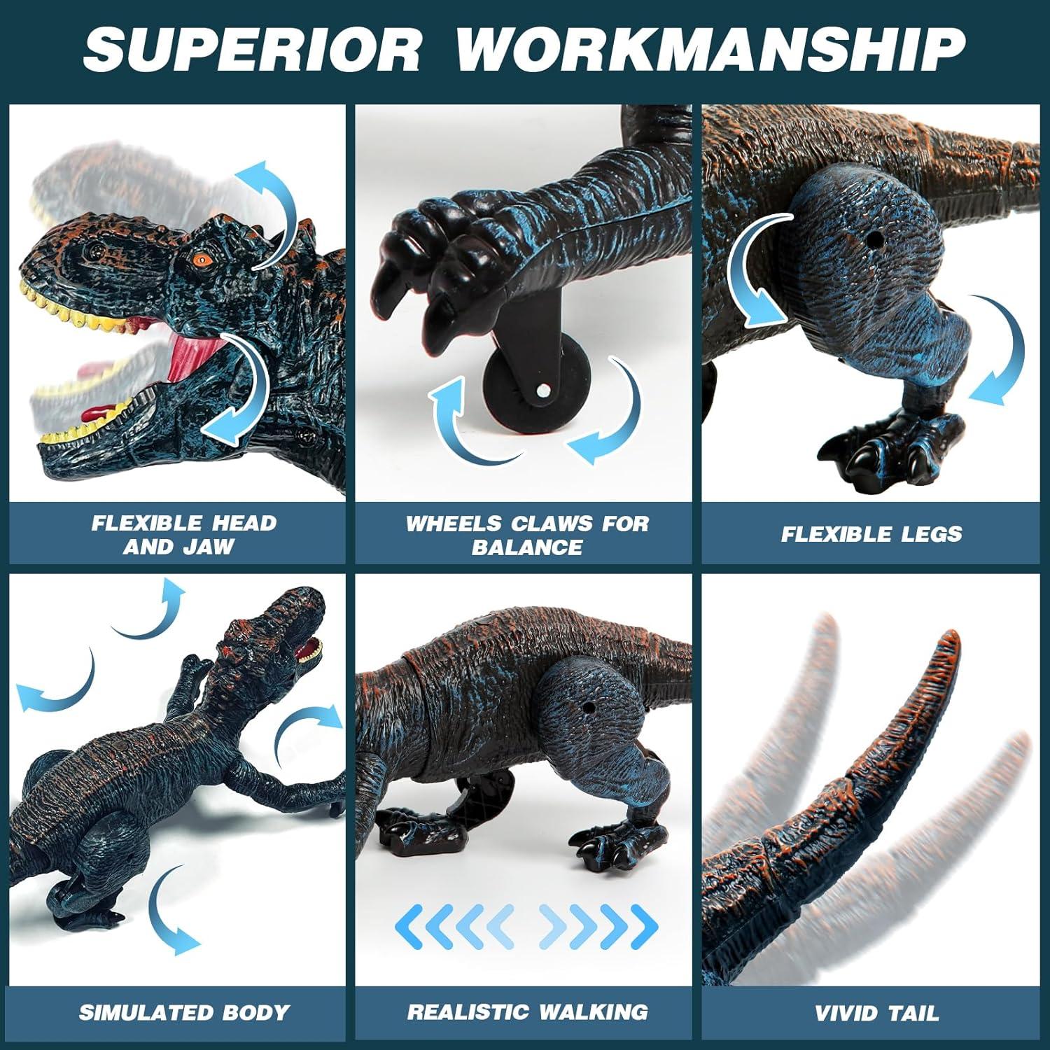 Dinosaurio RC Sunrad T-Rex con Luz y Rugido 26.9 cm