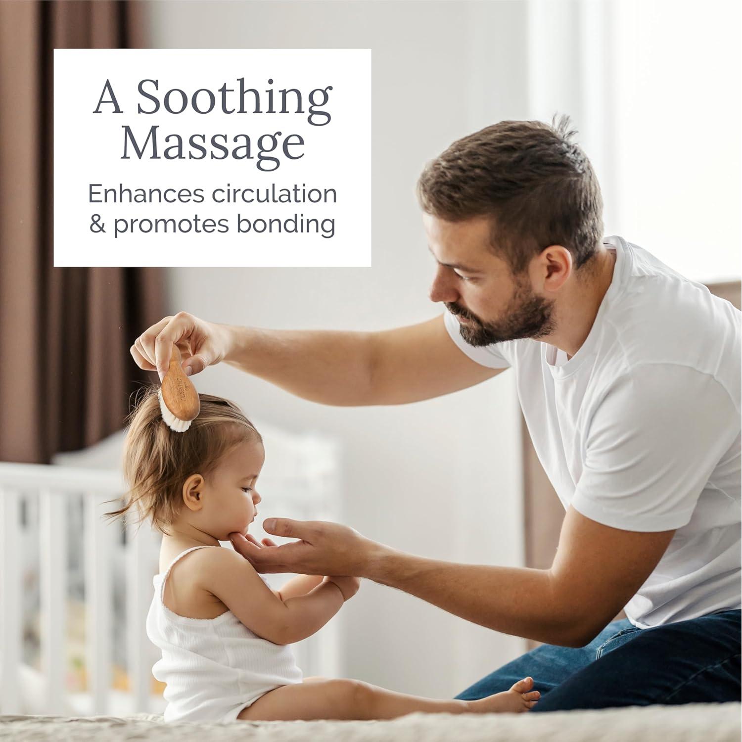 Juego de Cepillo y Peine de Madera Natemia para Bebés - 3 Piezas