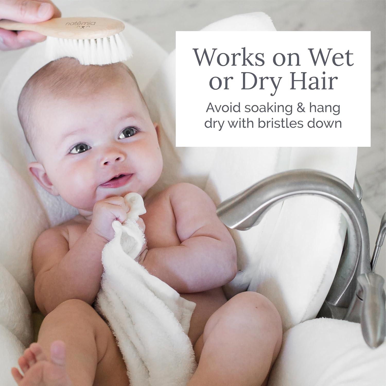 Juego de Cepillo y Peine de Madera Natemia para Bebés - 3 Piezas