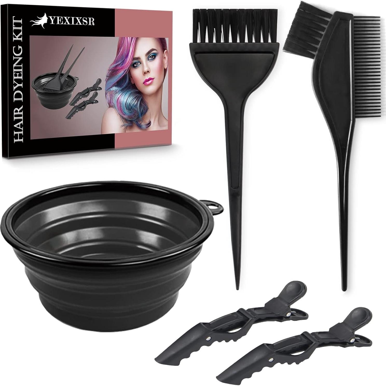Kit de Coloración de Cabello Yexixsr - 5 Piezas con Brocha y Clips
