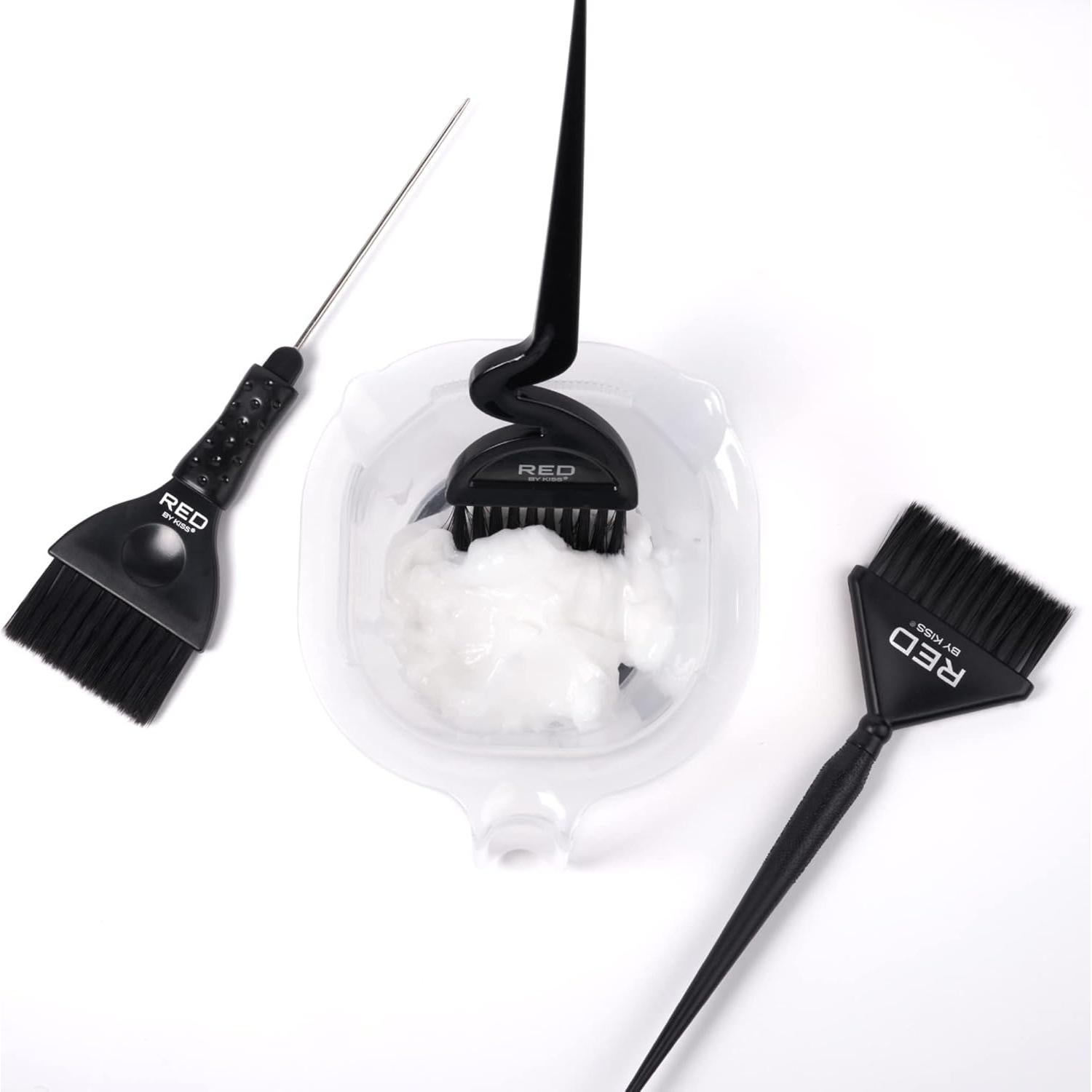 Set de Coloración Capilar Red by Kiss - Tazón y 3 Pinceles