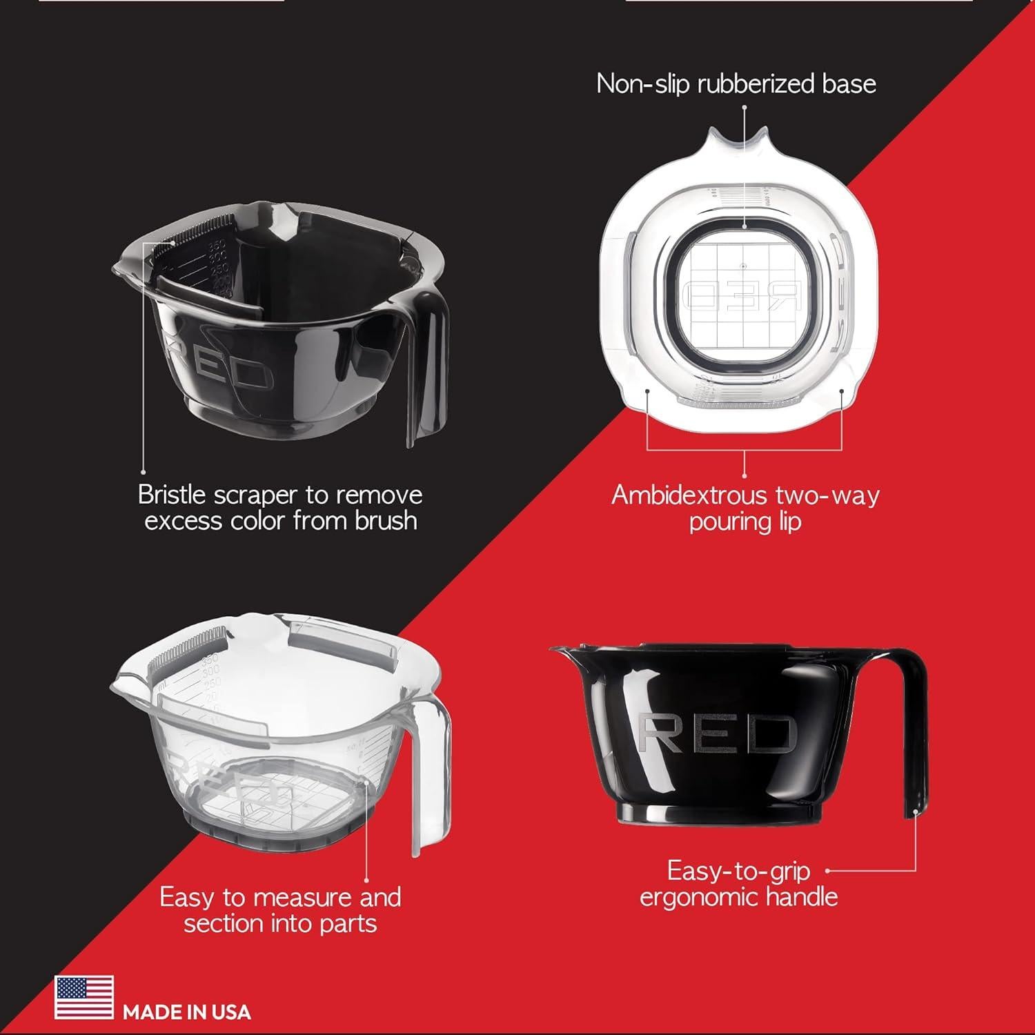 Set de Coloración Capilar Red by Kiss - Tazón y 3 Pinceles