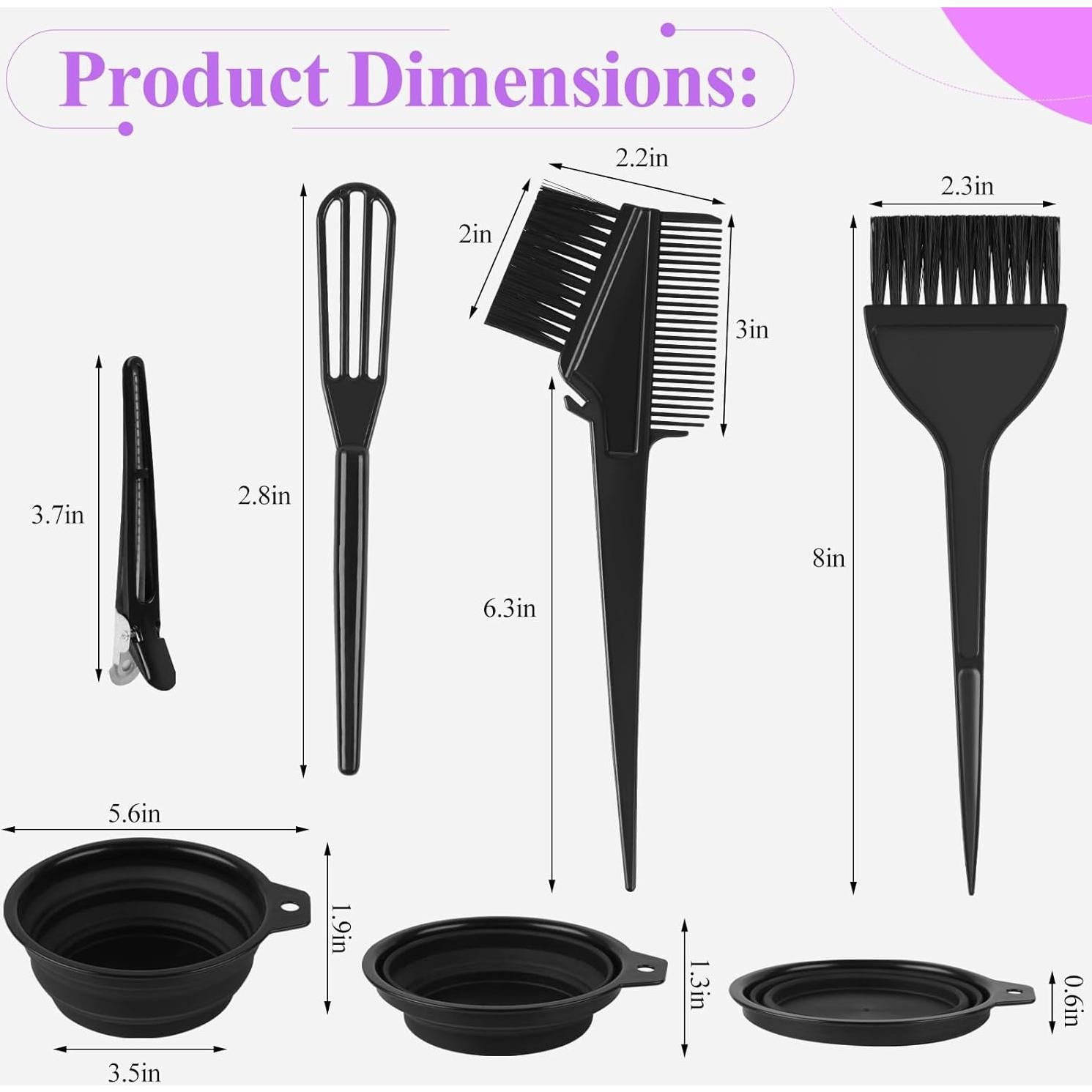 Kit de Tinte para Cabello Vivinin 18 Piezas con Brochas y Tazón