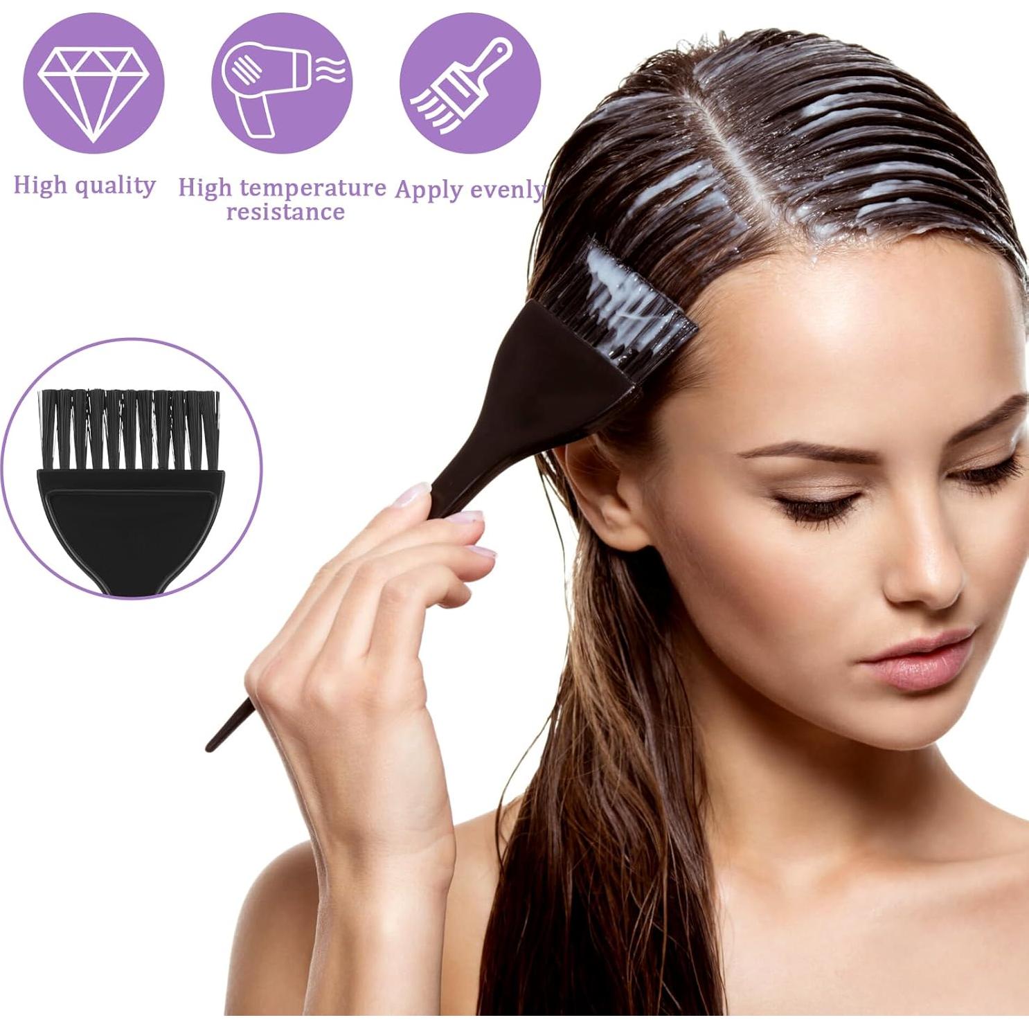 Brochas para Tinte de Cabello 3 Pcs Reutilizables Negro